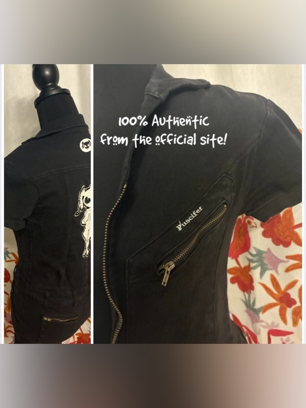 Jumpsuit w Patch Vintage in Black Puscifer Band Size L